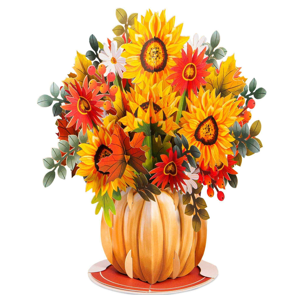 HugePop Harvest Bouquet Pop Up Card, With Detachable Bouquet, 10"x14" by Paper Love