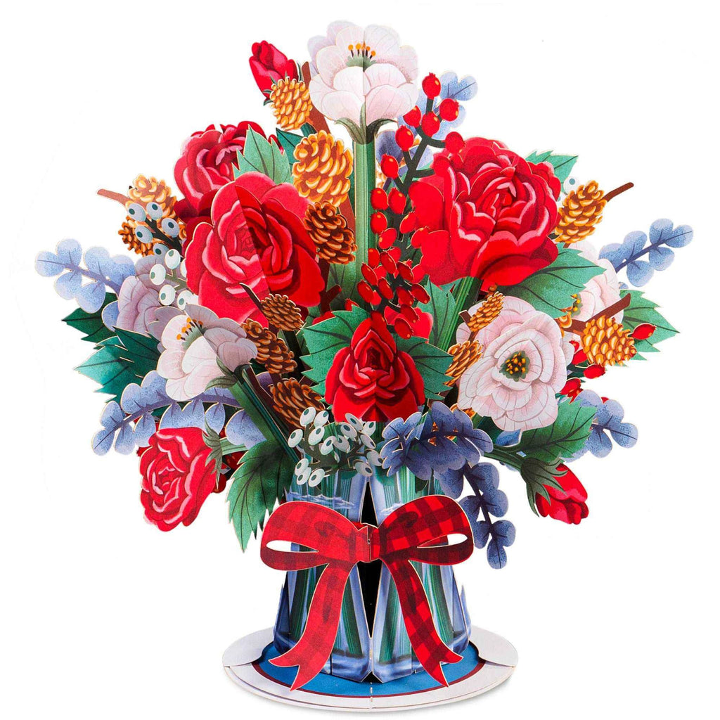 HugePop Joyous Flower Bouquet Pop Up Christmas Card by Paper Love