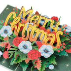 Floral Merry Christmas Pop Up Card by Paper Love