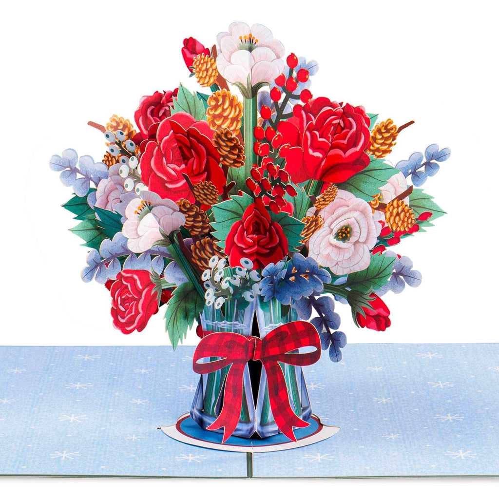 HugePop Joyous Flower Bouquet Pop Up Christmas Card by Paper Love