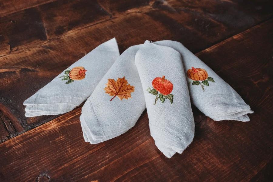 Fall Cocktail Napkin Set (set of 4) by Maison d'Haiti