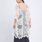 Makenzie Lace Kimono in Ivory | Open Duster (One Size) by The Bullish Store