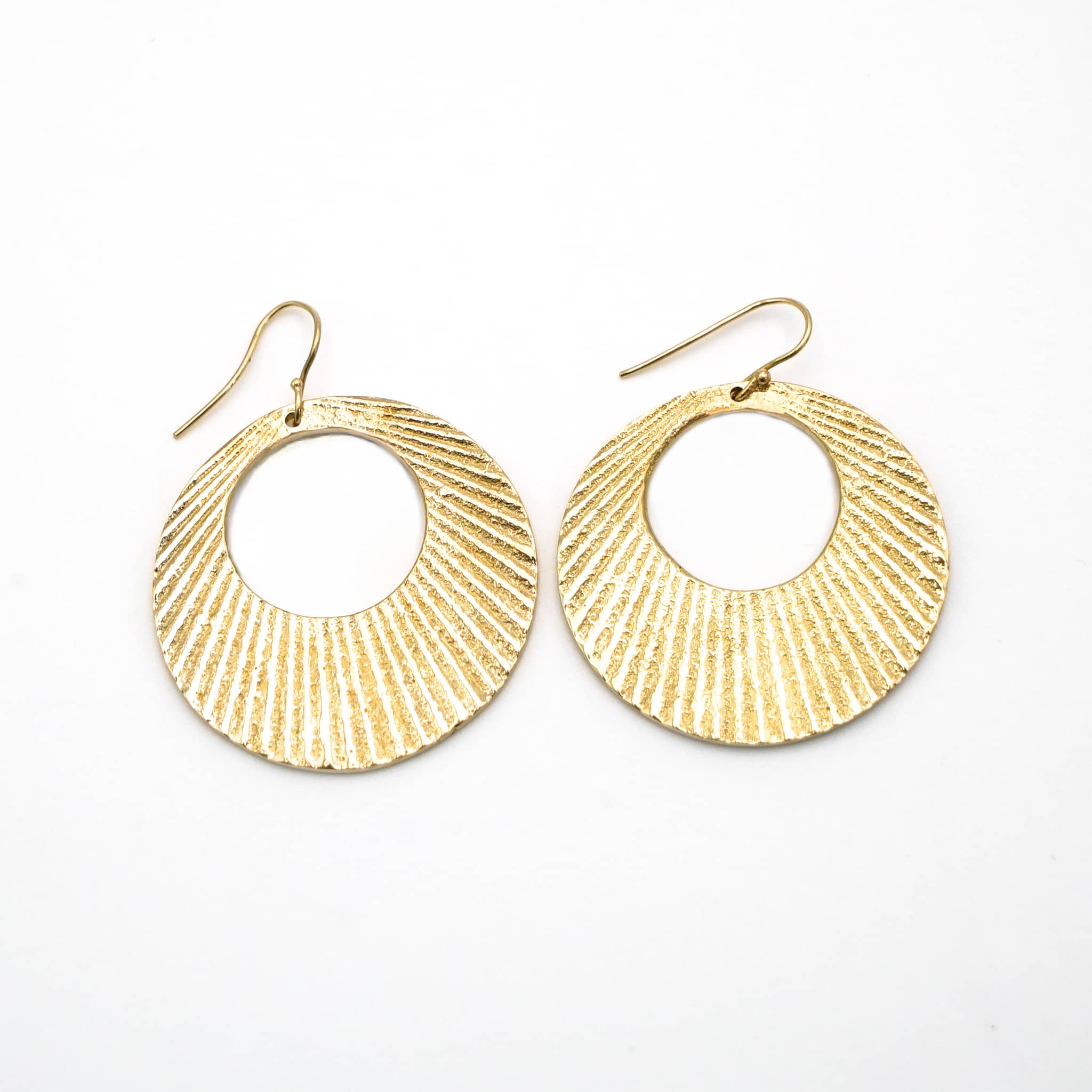 Mali Circle Hoop Brass Earrings for Women