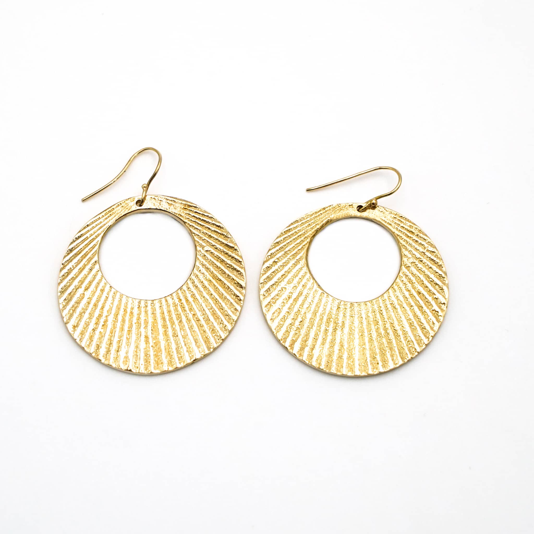 Mali Circle Hoop Brass Earrings for Women