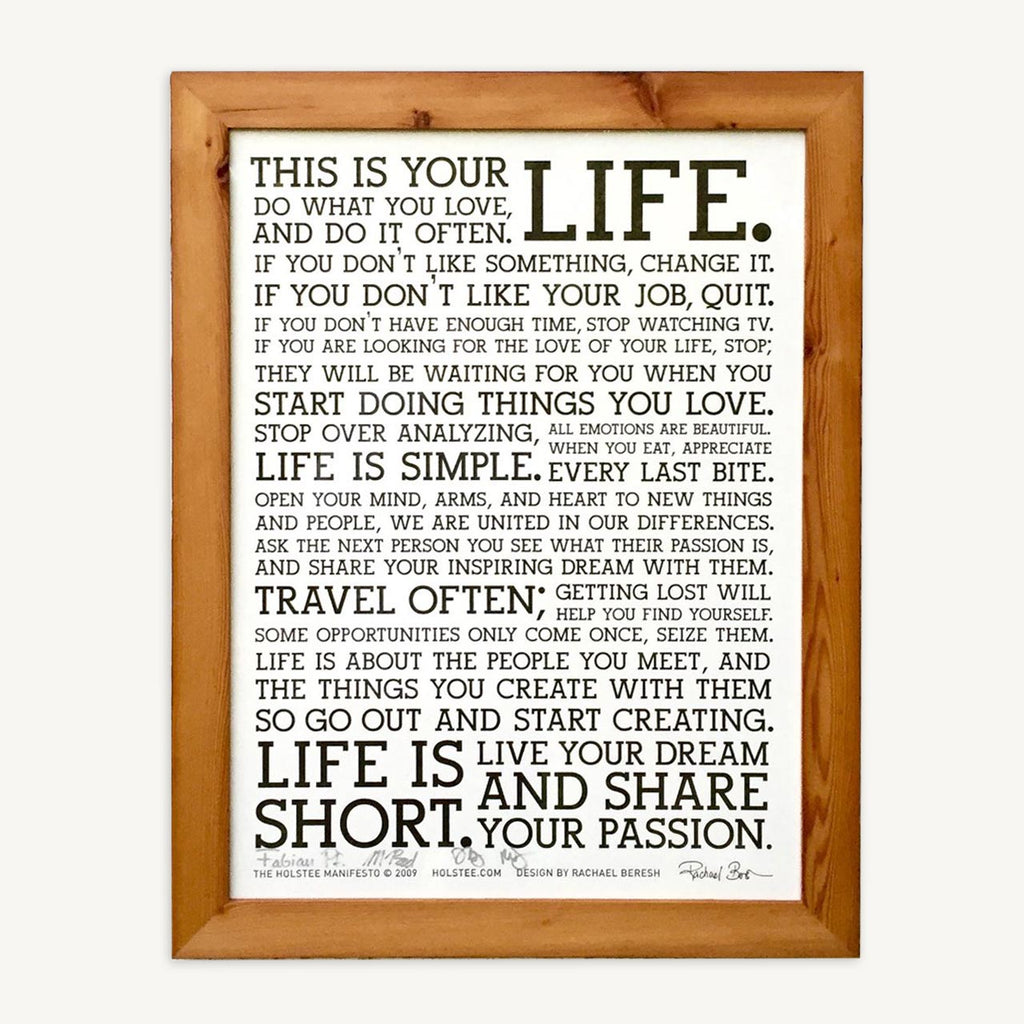 Signed Holstee Manifesto Poster