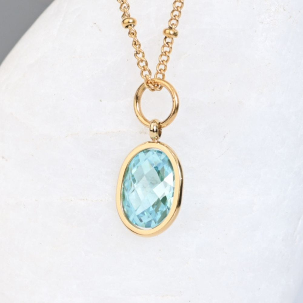 Birthstone Crystal Pendant Necklace