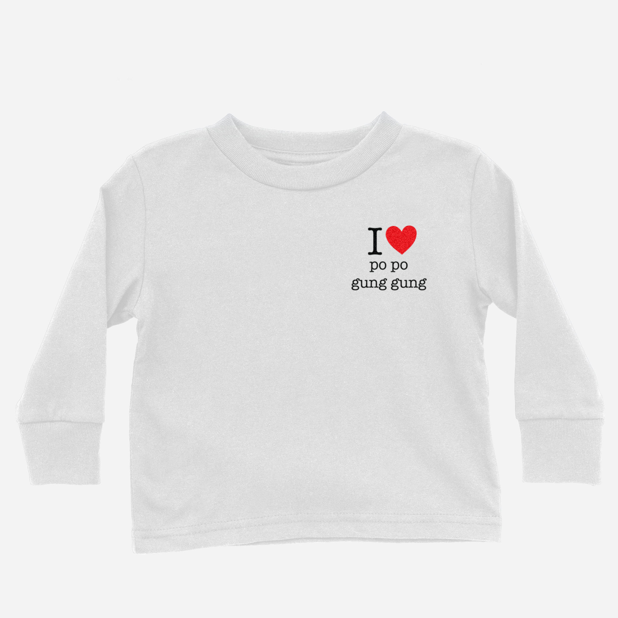 I Heart Grandma & Grandpa Cantonese Maternal Long Sleeve Shirt (Toddler)