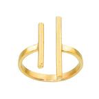 Mazu Minimalist Open Double Parallel Bar Ring