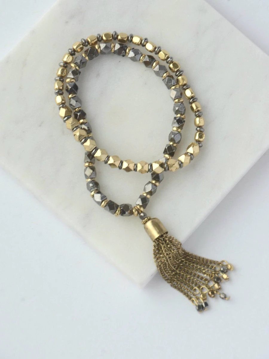 Dark Charm Bracelet Stack by Fair Anita