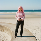 Metallic Turtle Neck Top with Feather Cuffs in Pink | Fall or Winter Long Sleeves Apparel by The Bullish Store
