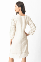Keya Midi Dress with Floral Hand Embroidery by Raas