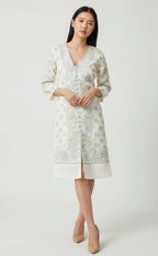 Keya Midi Dress with Floral Hand Embroidery by Raas