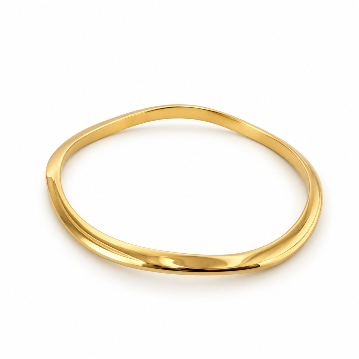 Miji Brass Irregular Curve Bangle