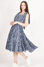 Mila Blue Tiered Midi Dress by Raas