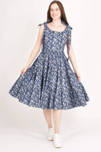 Mila Blue Tiered Midi Dress by Raas
