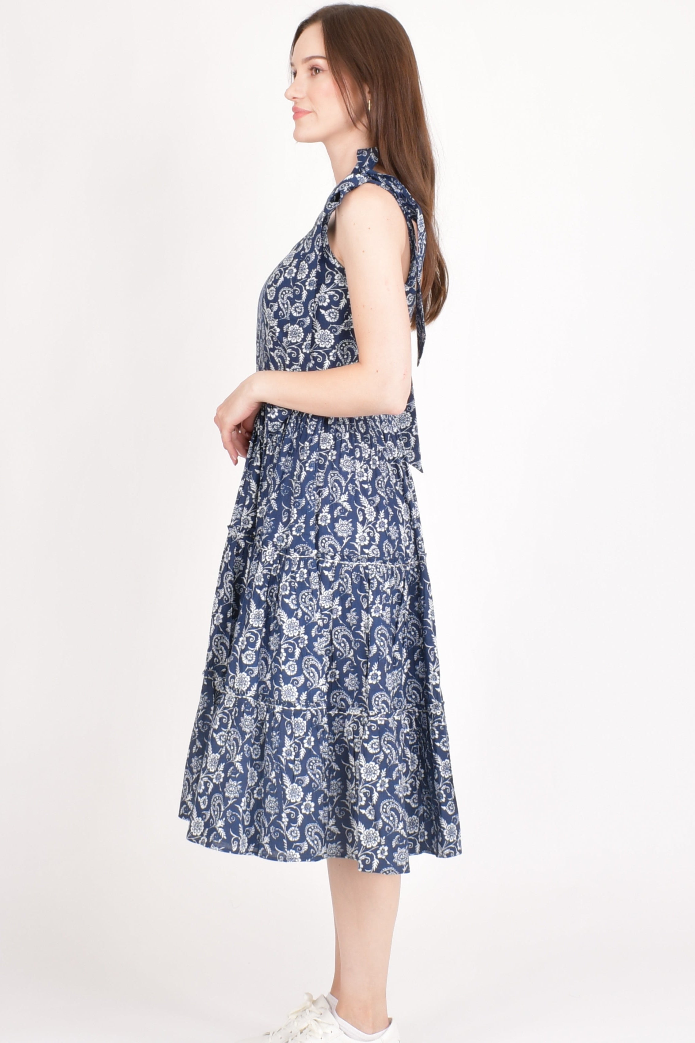 Mila Blue Tiered Midi Dress