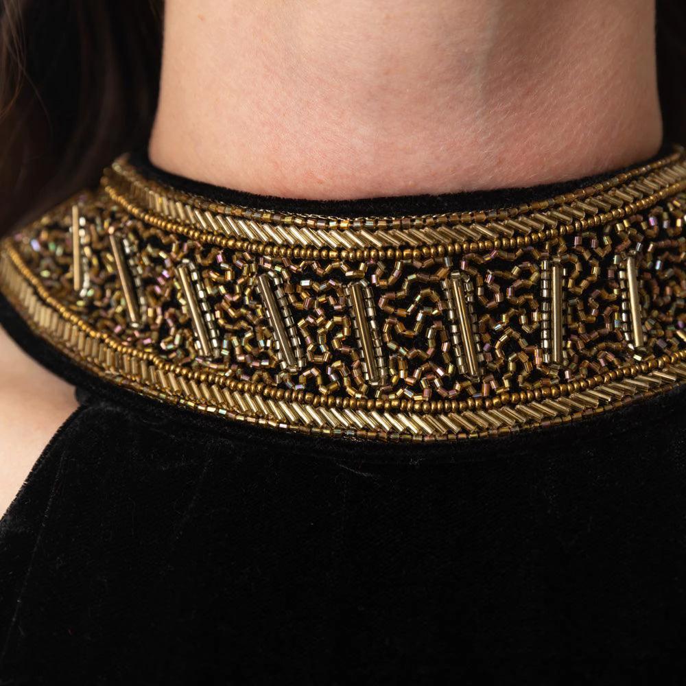 Halona Mini Black Dress with Varli Hand Embroidery by Raas