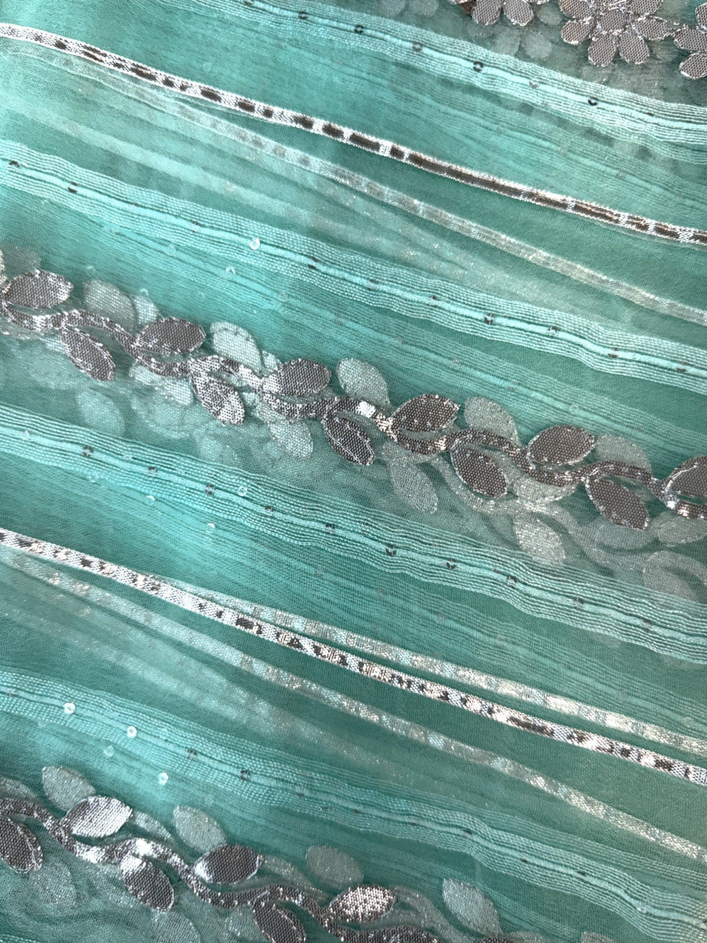 Dupatta with Silver Gota Work