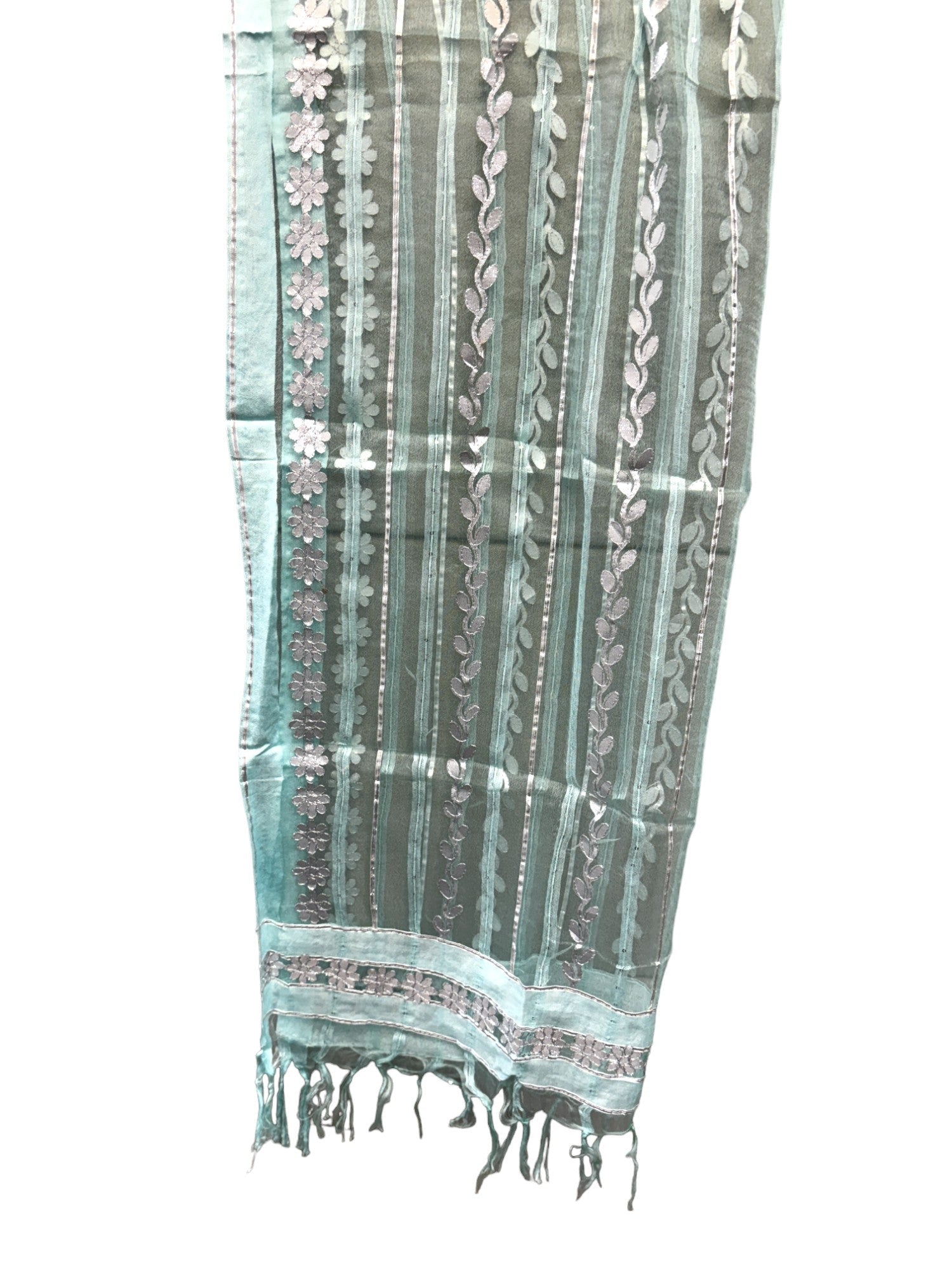 Dupatta with Silver Gota Work