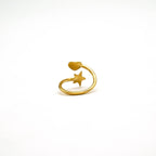 Mira Adjustable Star & Heart Wrap Ring in Brass