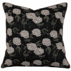 Maria Linen Floral Throw Pillow Cover, Noir by White Cliff Studio
