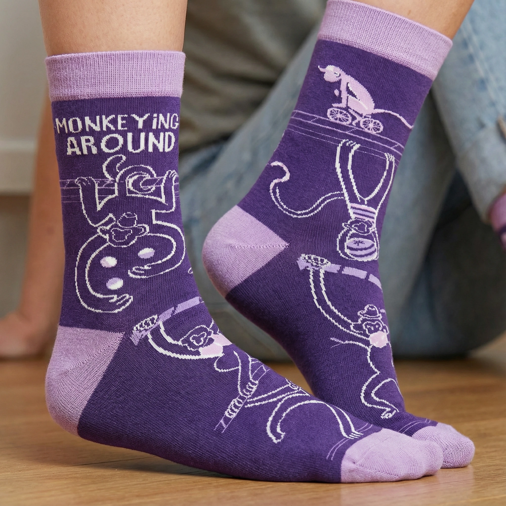 Monkeying Around Socks | Funny Unisex Socks by The Bullish Store