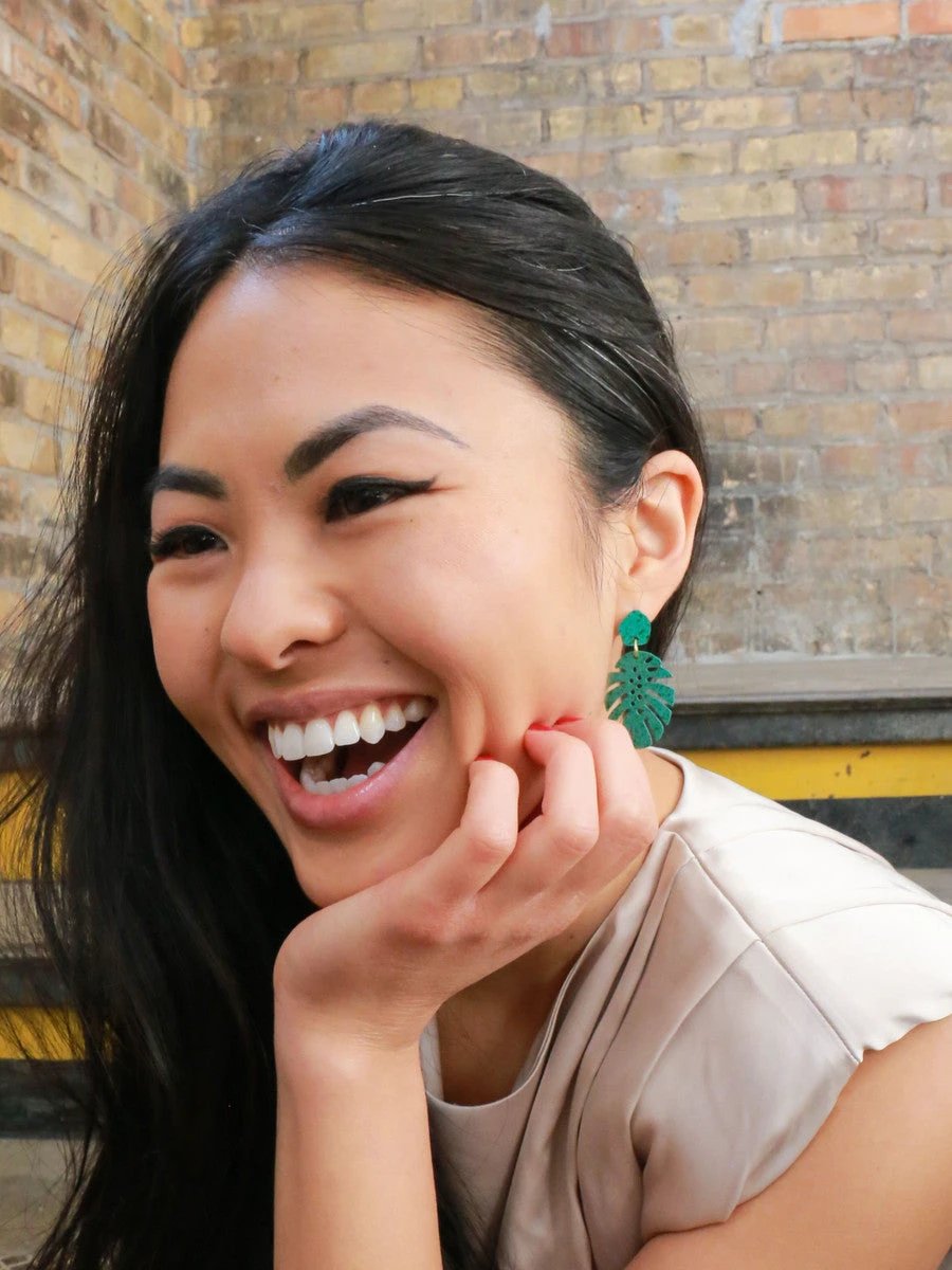 Monstera Studs by Fair Anita