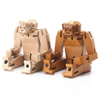 Morphits® Modern Wooden Monkey Decor – Interactive Puzzle & Art Piece by Yoshiaki Ito Design