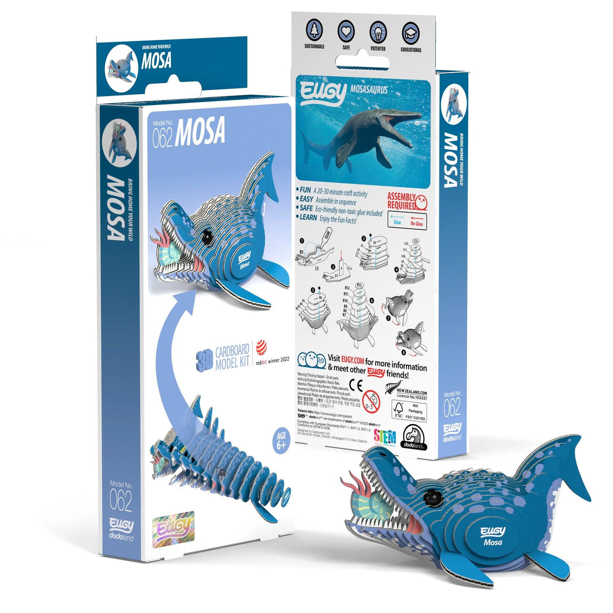 Mosasaurus 3D Puzzle for Kids | Prehistoric STEM Craft Activity