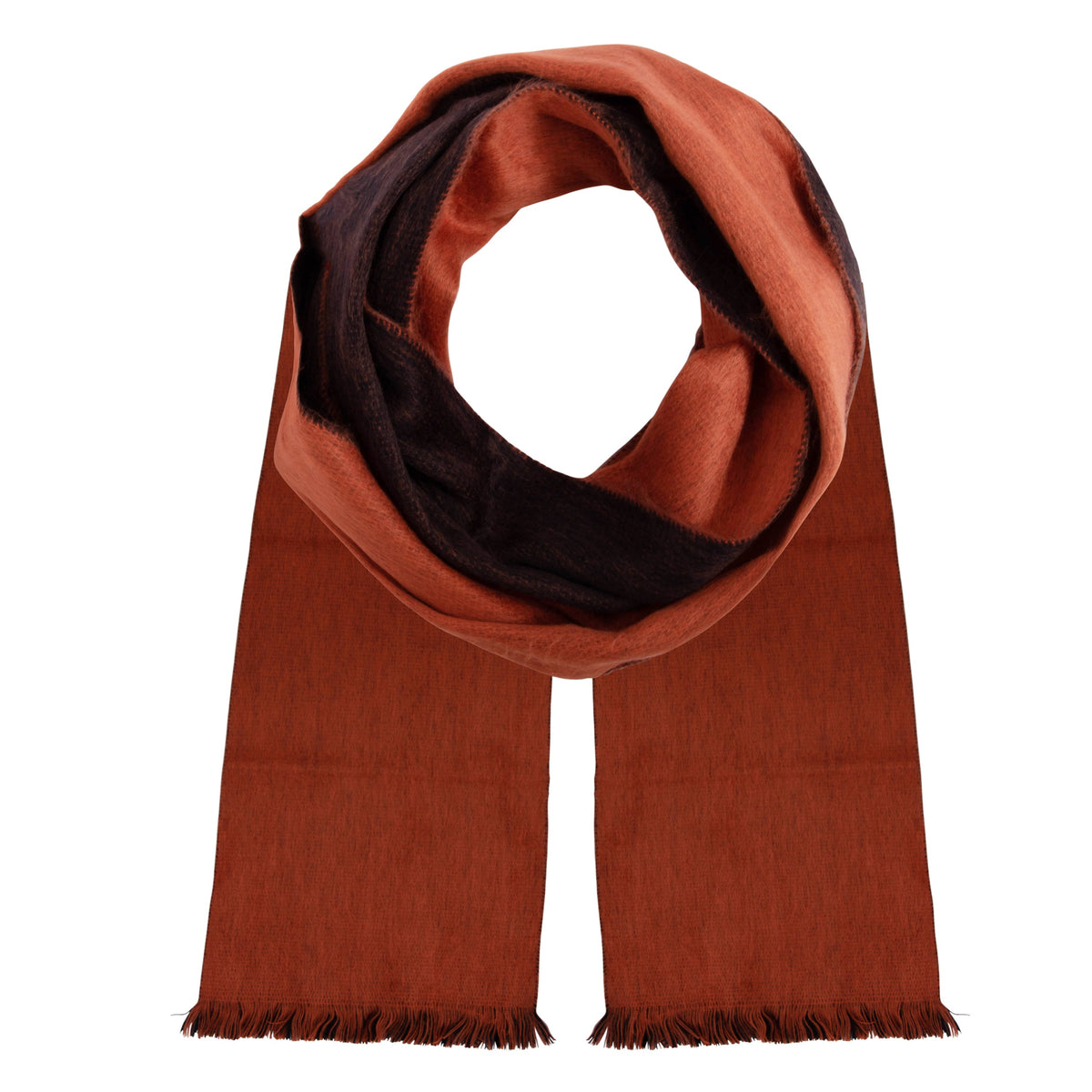 Alpaca Scarf (Orange & Black Double Weave)