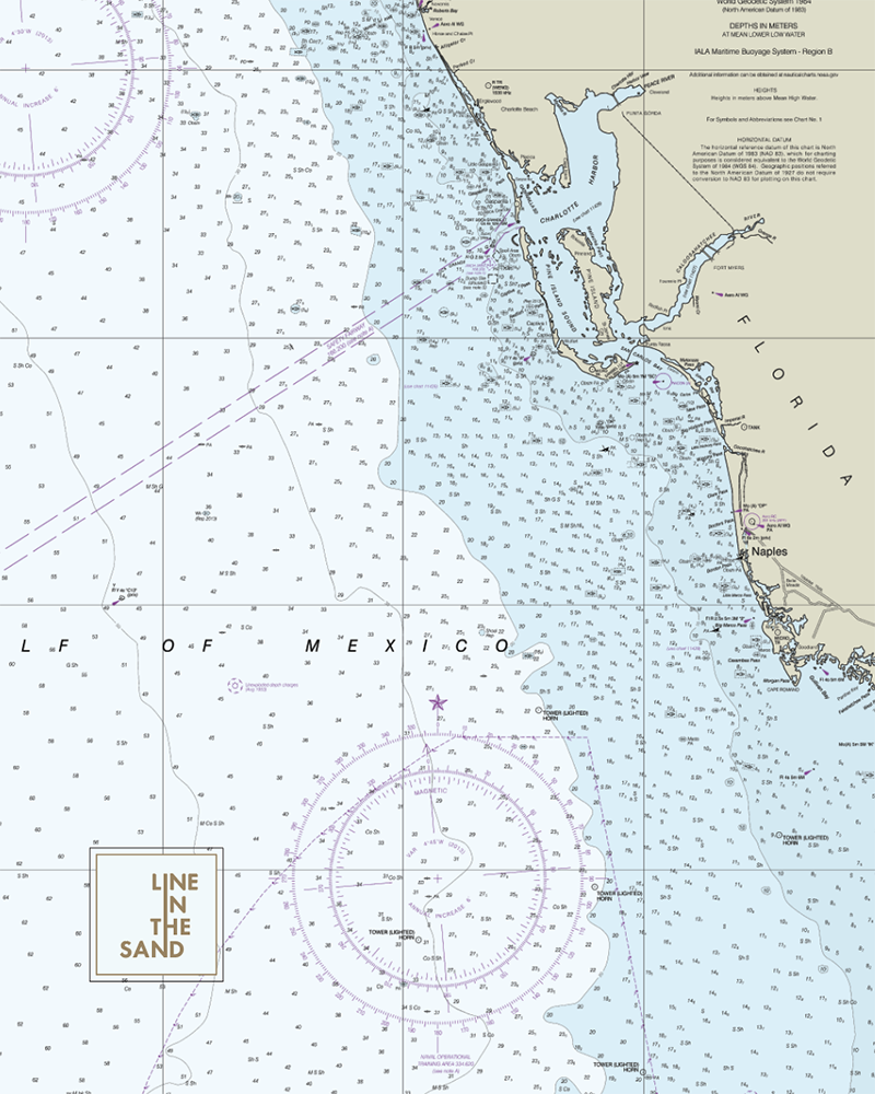Nautical Chart Solar Gaiter by Line In The Sand Swim