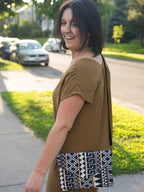 Navy Patterned Envelope Crossbody Purse by Fair Anita