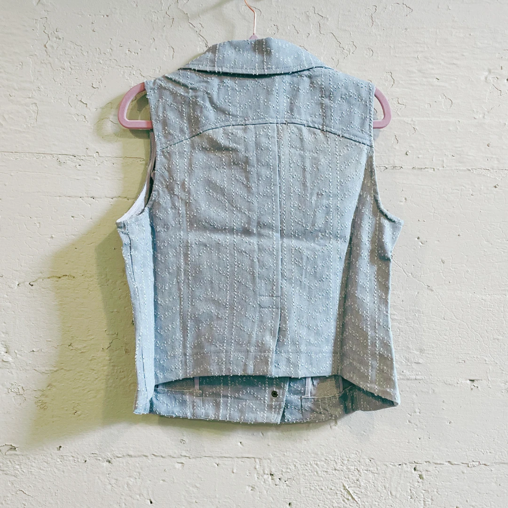 Nice Patches, Babe! Denim Vest Jacket with Zipper and Embroidered Patches [Sizes SM-XL] by The Bullish Store