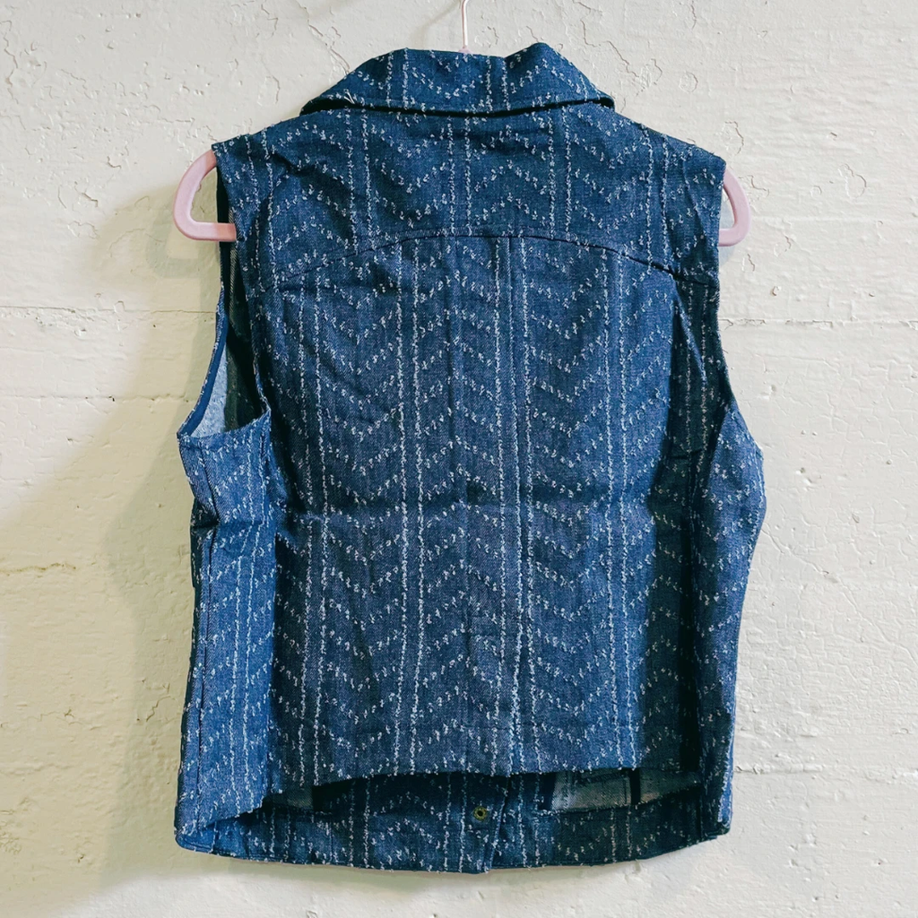 Nice Patches, Babe! Denim Vest with Zipper and Embroidered Patches [Sizes SM-XL] by The Bullish Store