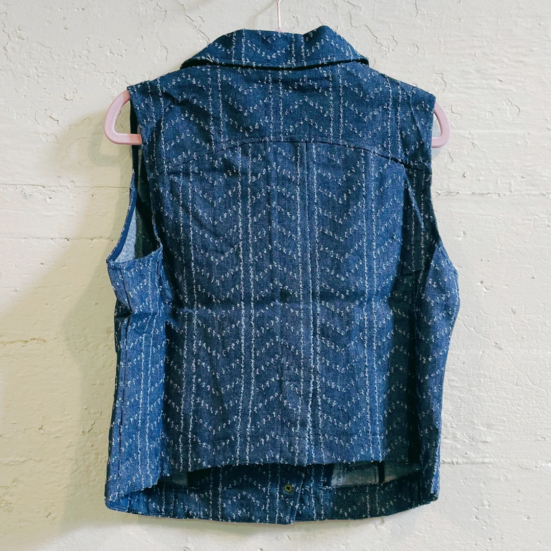Nice Patches, Babe! Denim Vest with Zipper and Embroidered Patches [Sizes SM-XL] by The Bullish Store