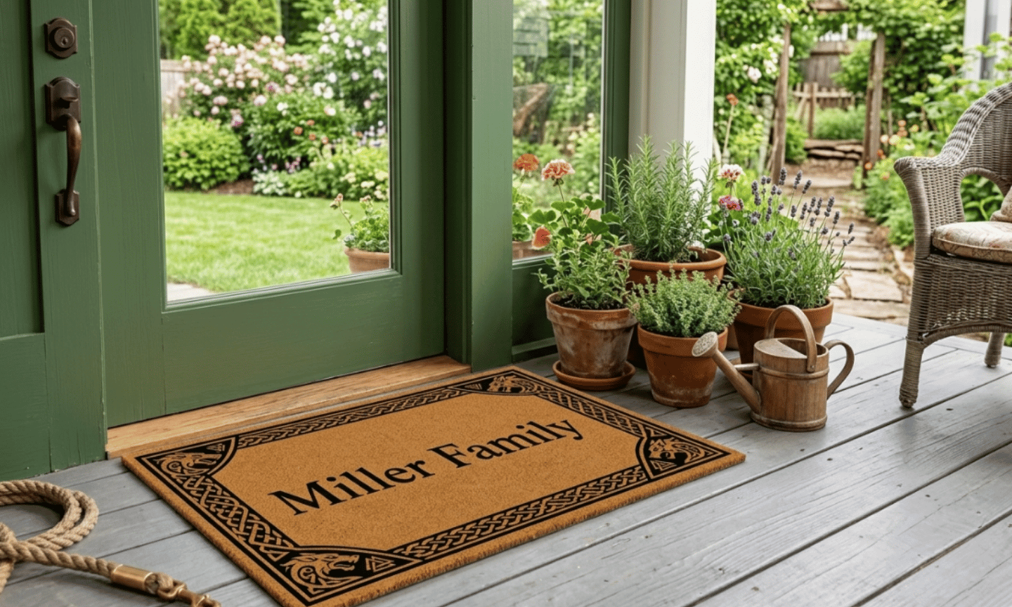 Norse Border Personalized Coir Mat