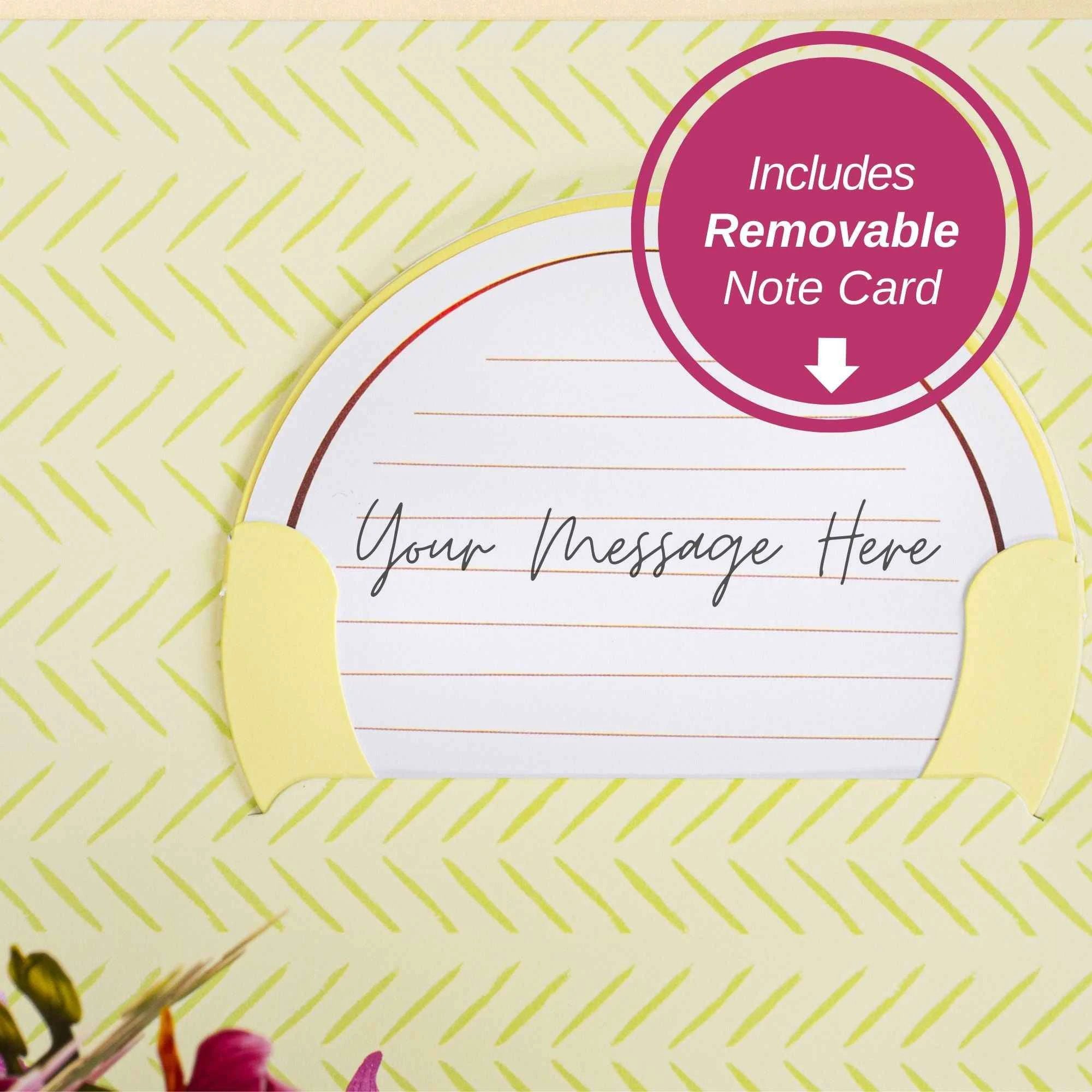 Orchid Flower Bouquet Pop-Up Card with Keepsake by Paper Love