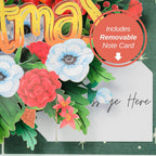 Floral Merry Christmas Pop Up Card by Paper Love
