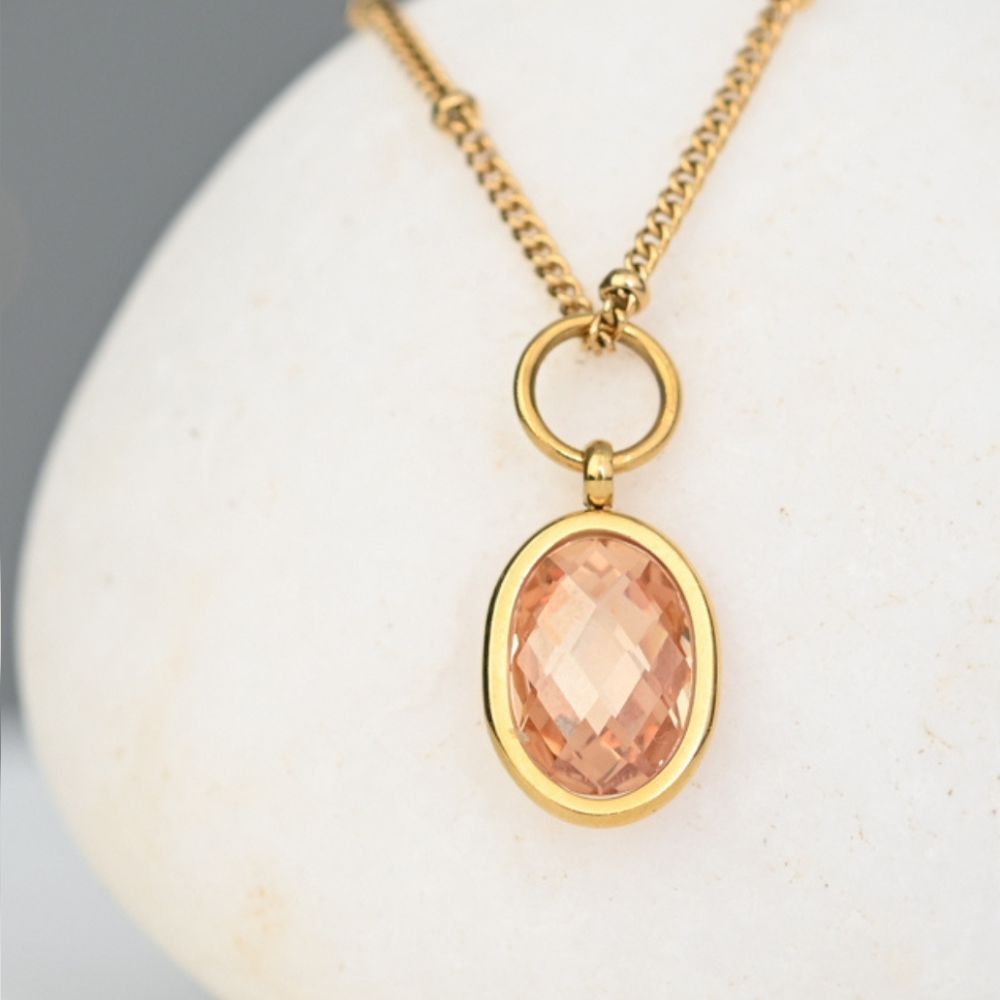 Birthstone Crystal Pendant Necklace