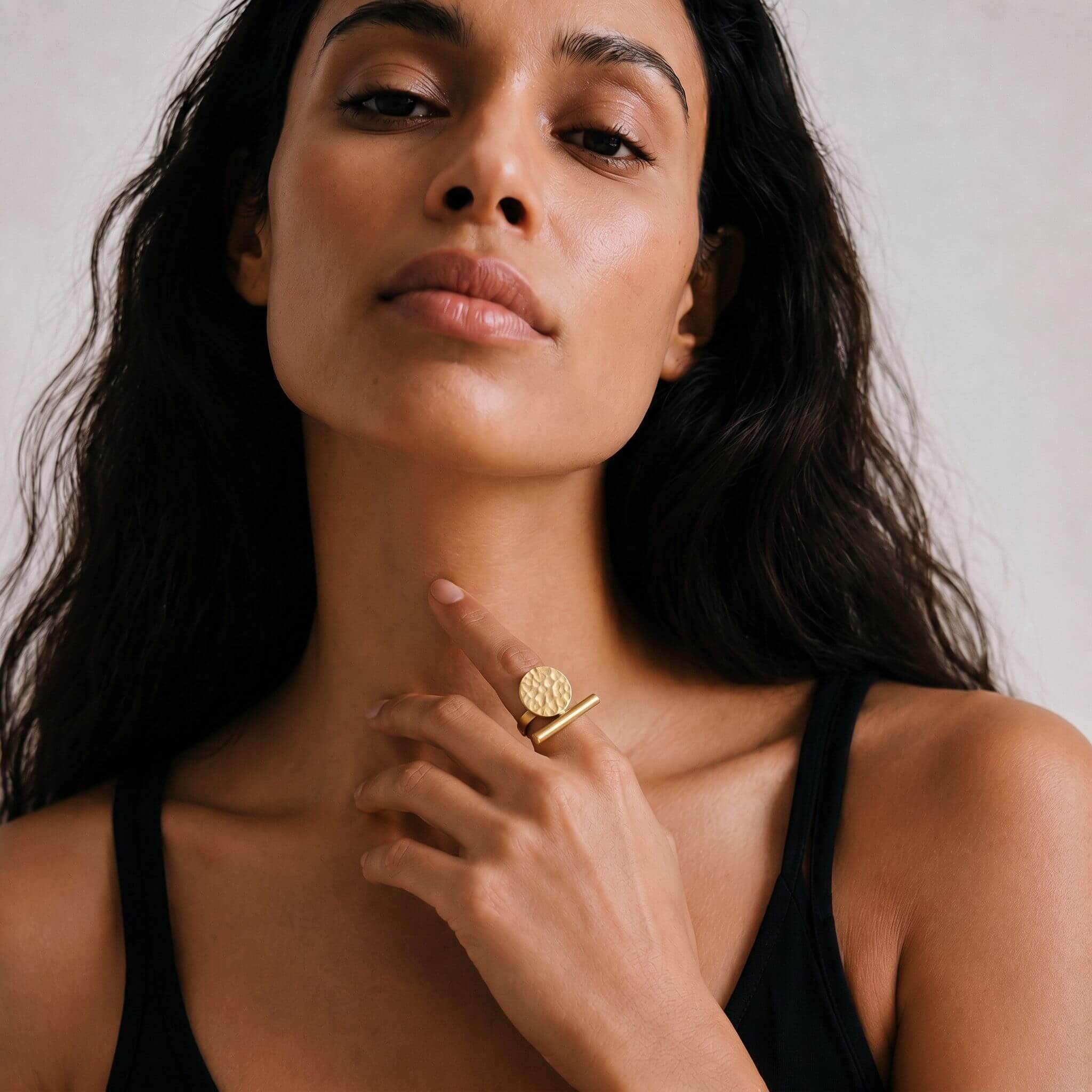 Nuru Adjustable Hammered Ring