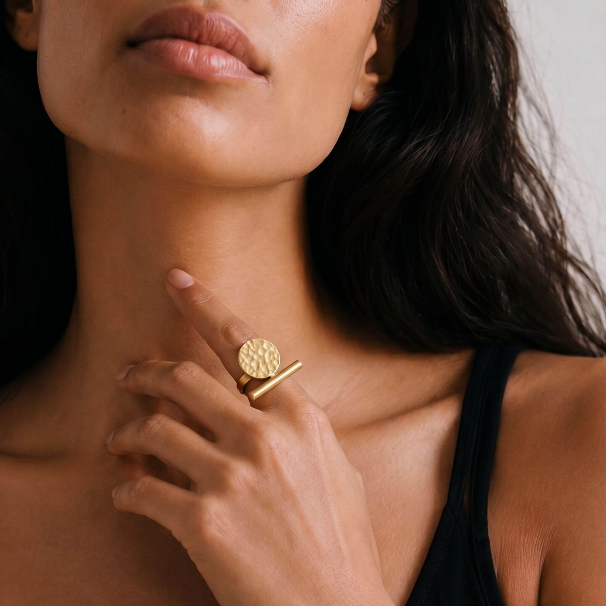 Nuru Adjustable Hammered Ring