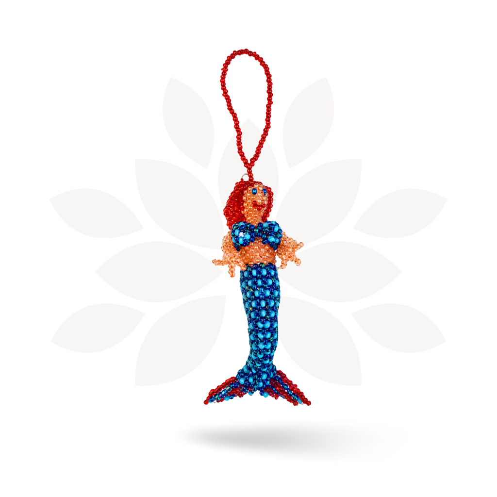 Mermaid Seed Bead Handmade Ornament - Guatemala