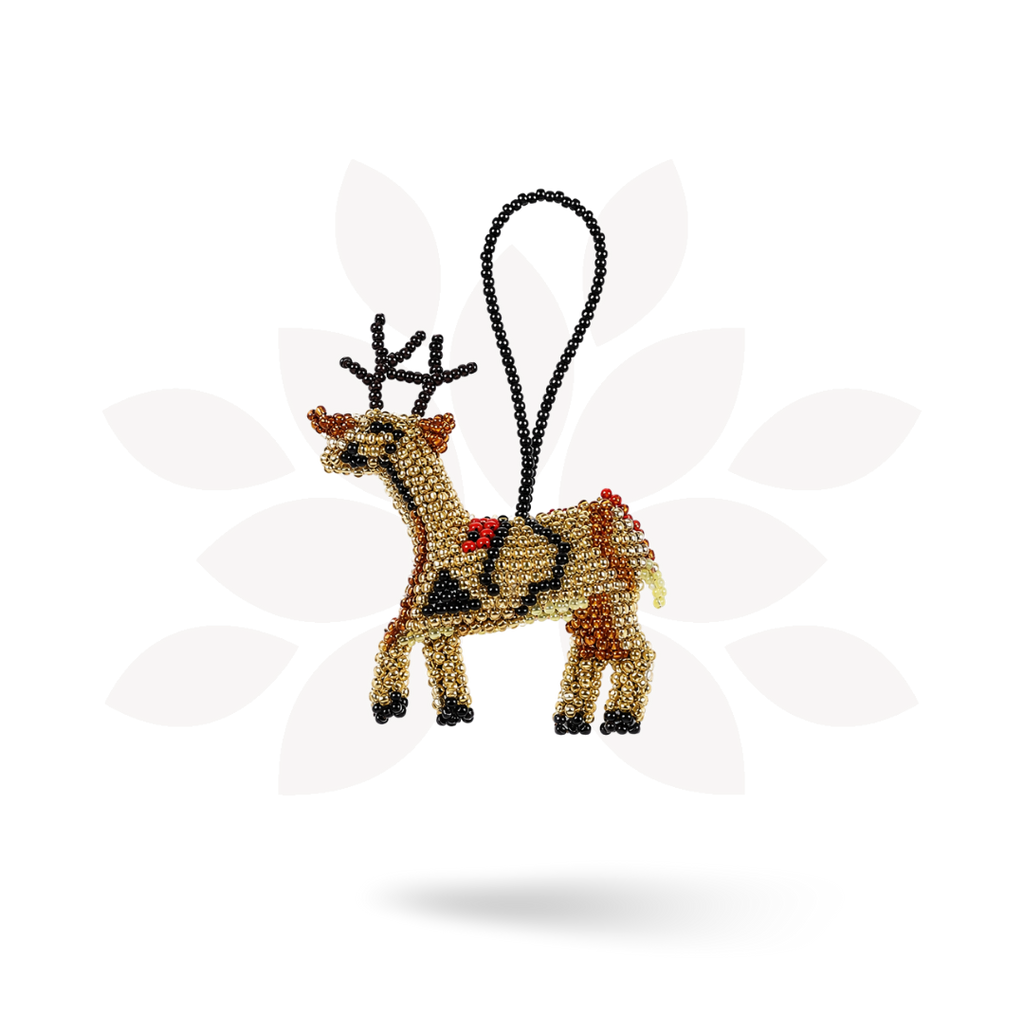 Reindeer Seed Bead Ornament - Guatemala