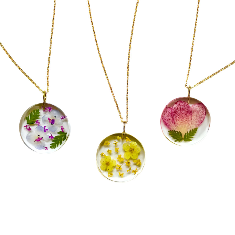 Birth Month Flower Pendant Necklace