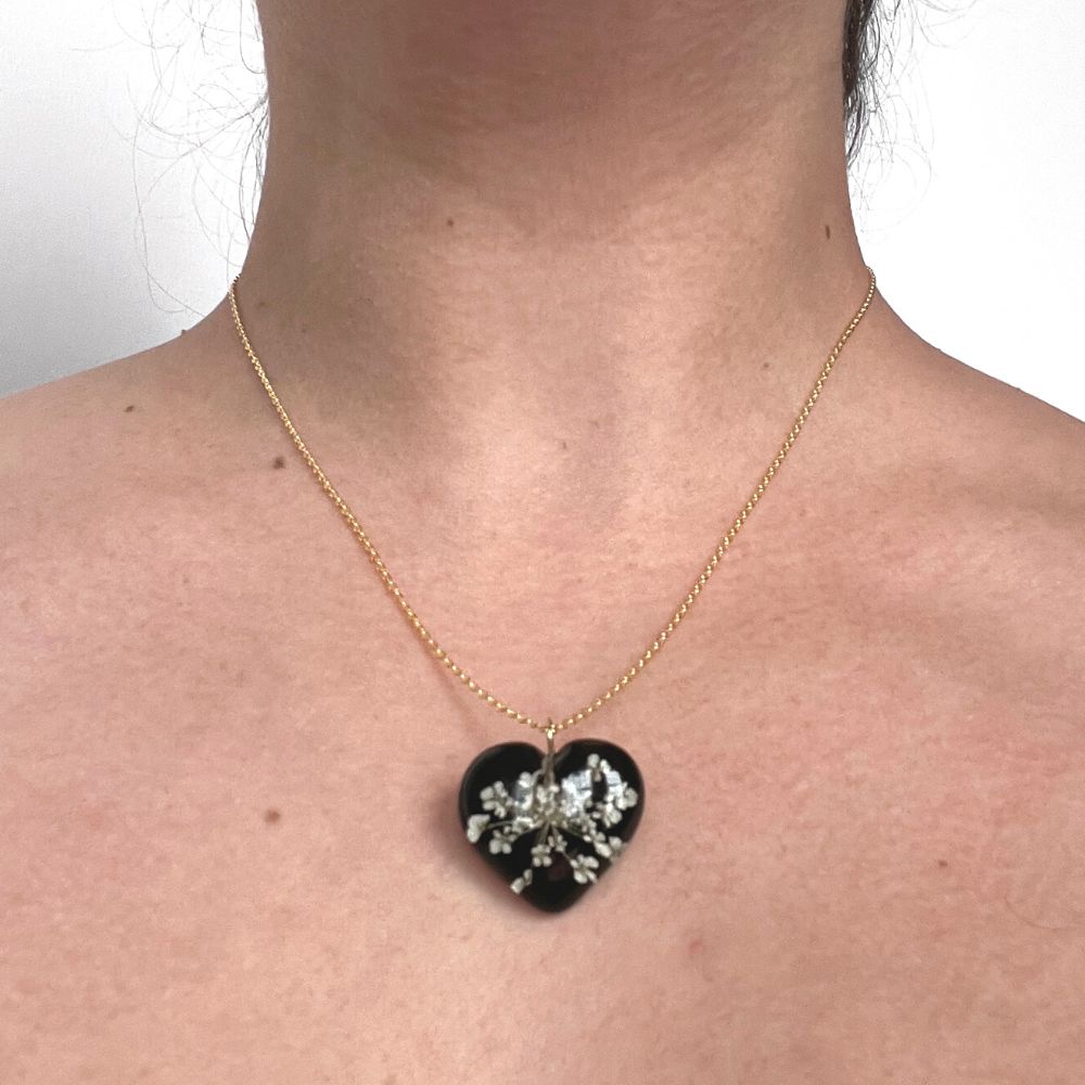 Queen Anne Heart Pendant Necklace