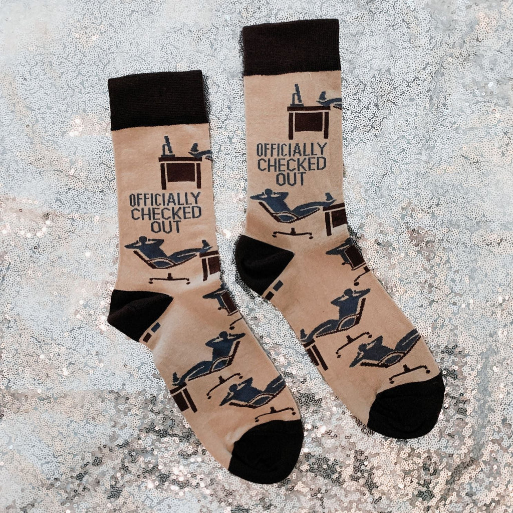 Officially Checked Out Socks | Office Everyday Socks by The Bullish Store