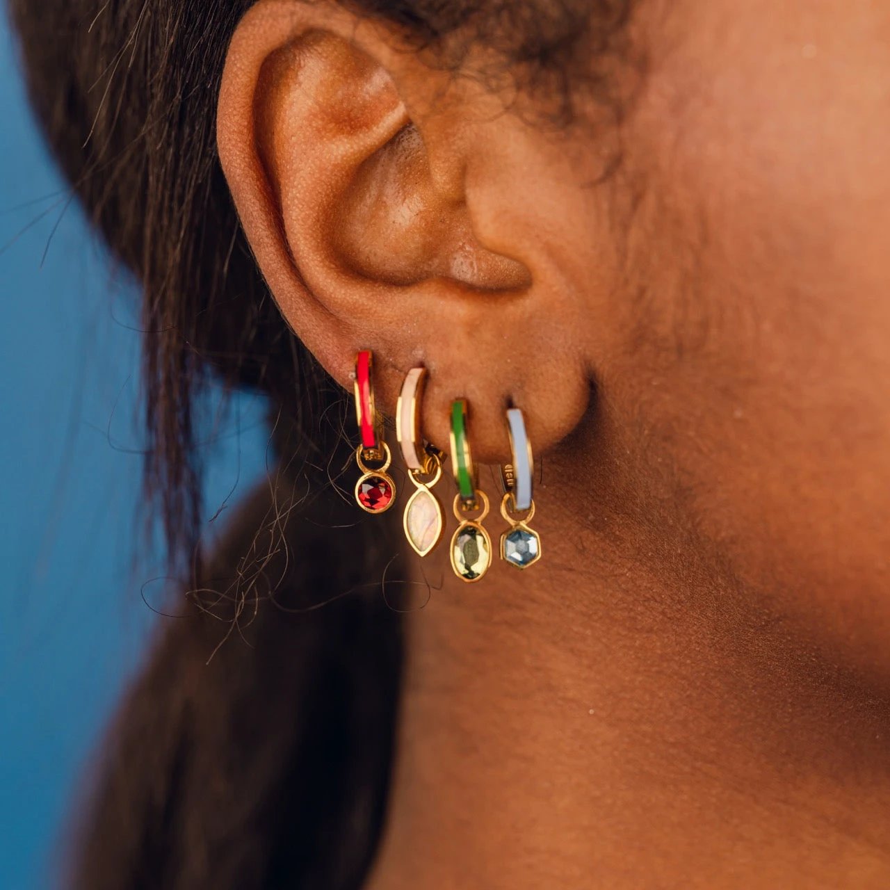 January Birthstone Huggie Hoop Charms by Oh Clementine
