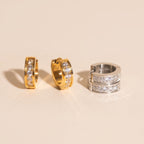 Crystal Chunky Huggie Hoop Earrings