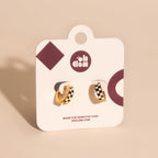 Checkered Chunky Huggie Hoop Earrings