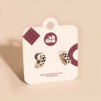 Checkered Chunky Huggie Hoop Earrings
